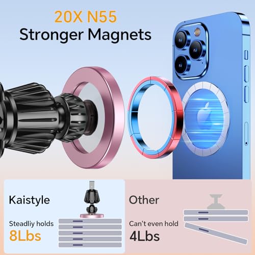 for Magsafe Car Mount【20 Strong Magnets】Magnetic Phone Holder for Car Phone Holder Mount Dash Mounted Holders Cell Phone Holders for Your Car Accessories for Women Men for iPhone 17 16 15 14 (Pink)