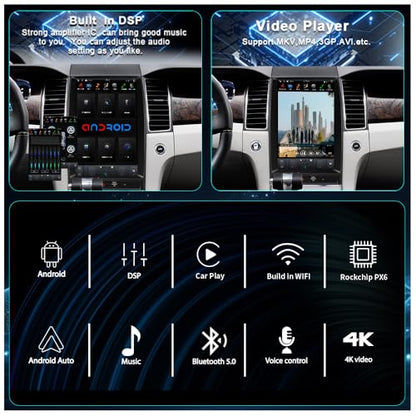 13.3 Inch Android Car Radio Head Unit for Ford Taurus 2012 (Manual A/C PX6 Hexa core 4G+64G+CarPlay+Voice)