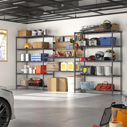 5 Tier Adjustable Storage Shelves (13.8"D x 35.5"W x 71.1"H)
