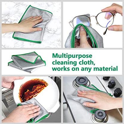 Glass Polishing Streak Free Miracle Cleaning Cloth (Sliver-green)