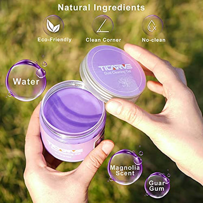 2Pack Cleaning Gel for Car Putty Car Vent Cleaner Cleaning Putty Gel Auto Tools Car Interior Cleaner Dust Mud for Cars and Keyboard Cleaner Slime Purple (Purple 2 Pack)