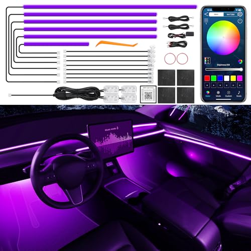 Acrylic Interior Car LED Strip Light with Wireless APP (RGB Color 18 in 1)
