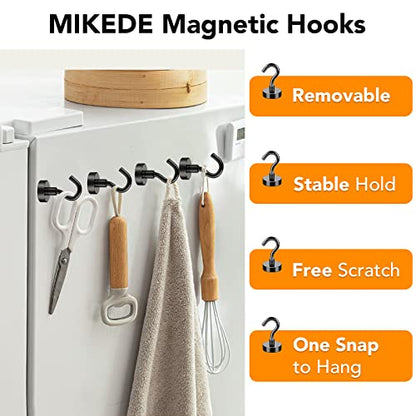 Magnetic Hooks 30Lbs+ Black Heavy Duty Earth Magnets with Hook (Black / 4Pack-30LB)