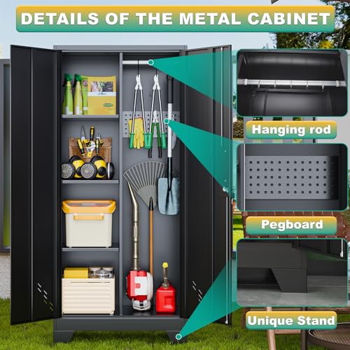 Metal Storage Cabinet (61" Black)