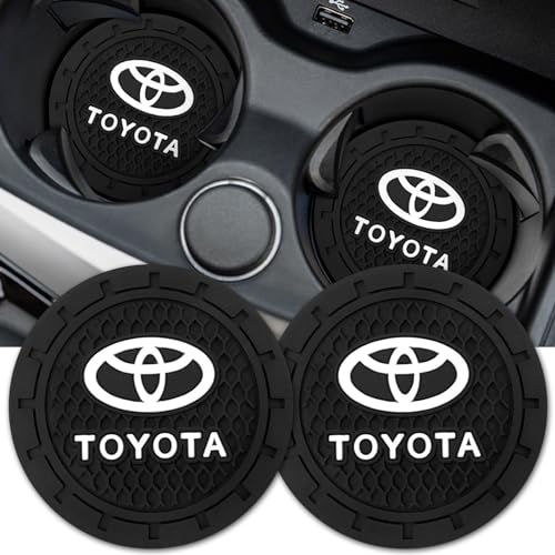 Car Cup Holder Coaster for Toyota Recessed Silicone Cupholder Coaster Interior Accessories 2.75in 2Pieces Black (Black)