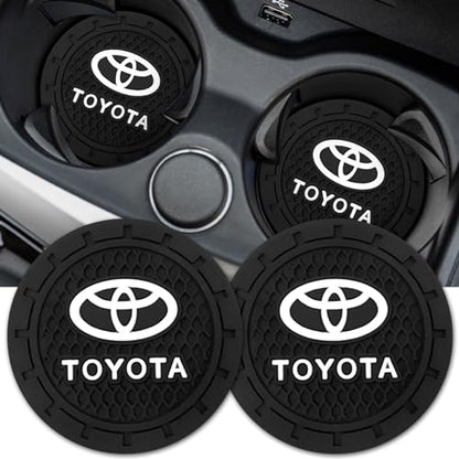 Car Cup Holder Coaster for Toyota Recessed Silicone Cupholder Coaster Interior Accessories 2.75in 2Pieces Black (Black)