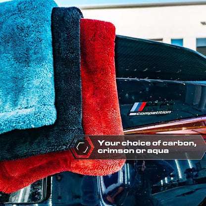 Microfiber Car Drying Towel 24"x36" (Aqua / 24"x36" Double sided)