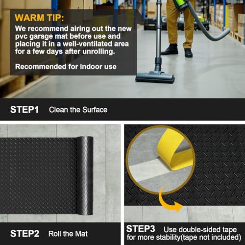 7.5x20 FT Garage Floor Mat (Matte Black / 7.5x20 FT)