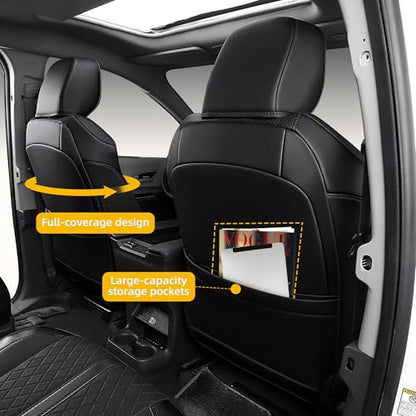 Custom Sienna Seat Covers for 2021 (Black Luxe / 8-Seat)