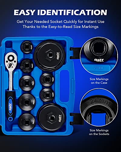 OMT Oil Filter Wrench Set (9 Sizes from 24 to 64.5mm)