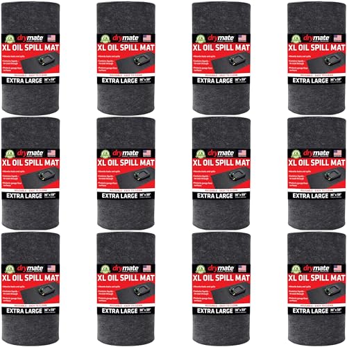 XL Oil Spill Mat Premium Absorbent Oil Pads USA Made 36"x59" 12Pack (36" x 59" (12-Pack) / Charcoal)