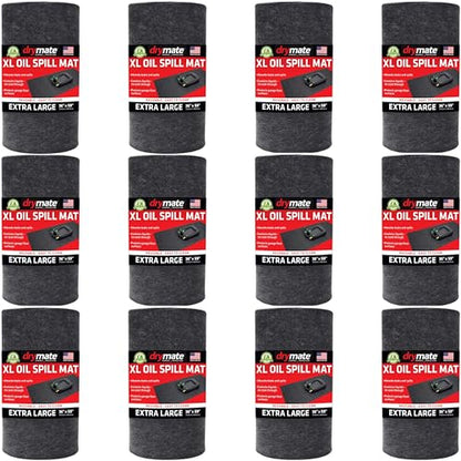 XL Oil Spill Mat Premium Absorbent Oil Pads USA Made 36"x59" 12Pack (36" x 59" (12-Pack) / Charcoal)