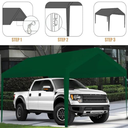 10 x 20 FT Carport Replacement Cover (10'x20' / Green)