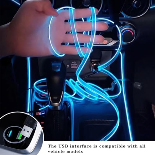 EL Wire Car Interior LED Strips Lights (Purple)