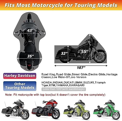 Motorcycle Cover Heavy Duty for Touring Side Box Models (Side Box)