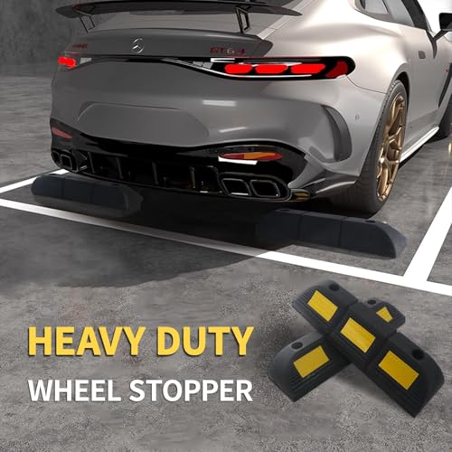 Rubber Parking Stopper for Garage 4 Pack (3.3“H 4pcs)