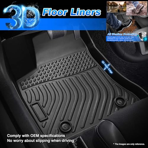 Floor Mats Compatible with BMW X1 2023 2024 2025 BMW x1 Accessories All Weather Floor Mats 1st & 2nd Row Carpet Protection 3D TPE Odorless