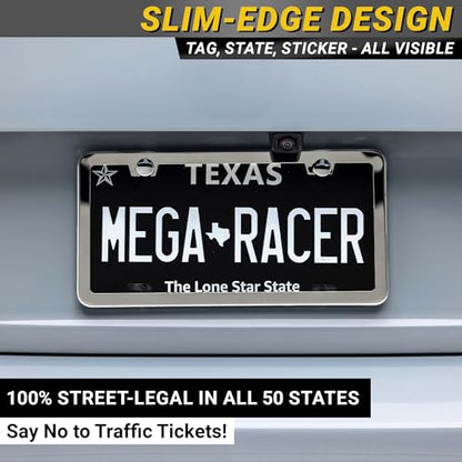 Premium Slim Mirror Chrome License Plate Frames (Chrome / 2 Piece)