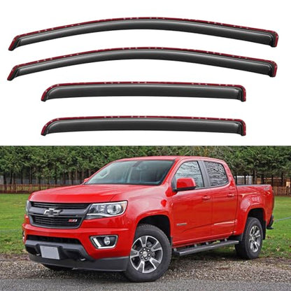 Window Visors Rain Guards for 2015 (2015-2022 Chevy Colorado / Gmc Canyon Crew Cab)