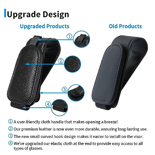 2 Packs Magnetic Sunglass Holder for Car Visor (Black / 2pcs)