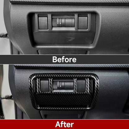 Car ABS Headlight Switch Button Trim Carbon Fiber Decal Interior Only for 2025 2026 Subaru Forester (Headlight Switch Decal)