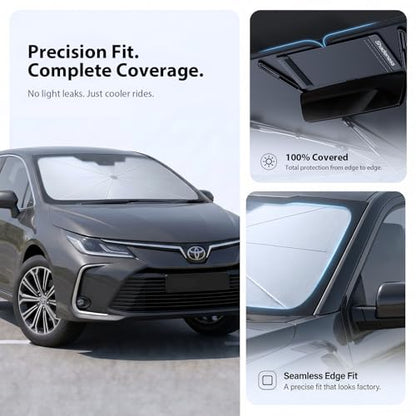 2026 Upgraded Windshield Sun Shade Umbrella for Toyota Corolla [Precision Custom Fit (For Toyota Corolla (2000-2026))