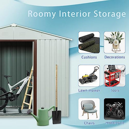 4x8 FT Outdoor Storage Shed (4x8 FT/Window / White)