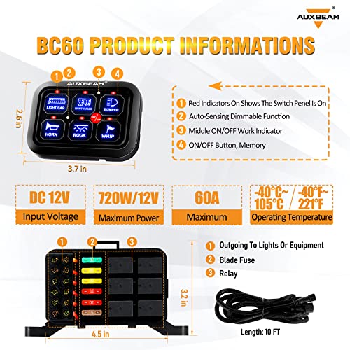 6 Gang Switch Panel BC60 (6 Gang / Blue (No APP))