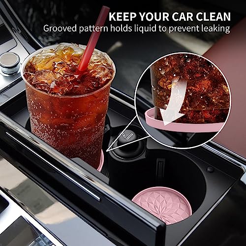 Car Coasters for Cup Holders [4 Pack] (4 Pack-dusty Rose)