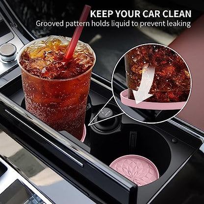 Car Coasters for Cup Holders [4 Pack] (4 Pack-dusty Rose)
