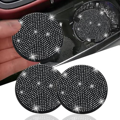 2pcs Bling Car Cup Holder Coaster (Black / 2pcs)