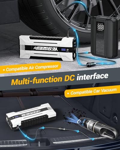 4120A 12V Car Battery Jump Starter Portable Pack (White)