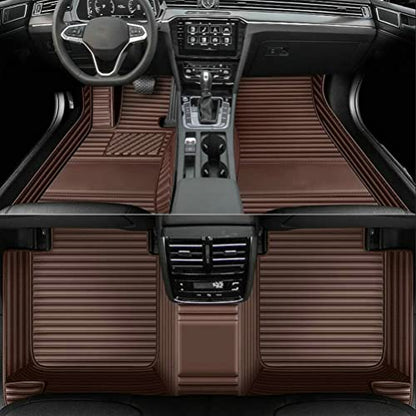 Customization Floor Mats and Cargo Mats are Suitable for 99% of Cars (Brown stripe / 3D Floor Mats)
