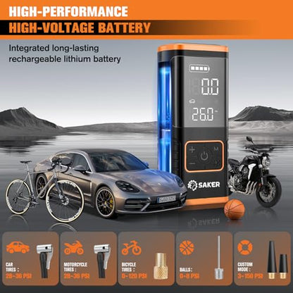 Tire Inflator Portable Air Compressor (Orange)