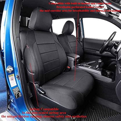 Tacoma Front Seat Covers Custom Fit for Toyota Tacoma 2012 2013 2014 2015 ((Black) / 2012-2015 Tacoma Front Row (Regular Seats))