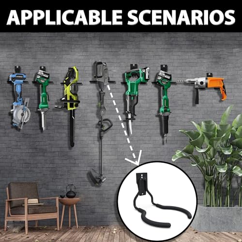 Oversized Garden Power Tool Hanger 2 Pack (2 Pack Weed Eater Hanger - 2SU / Black)