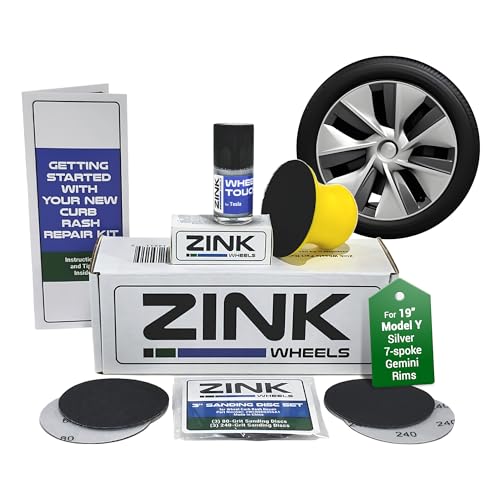 Premium Tesla Wheel Curb Rash Repair Kit for Model Y 19 (Tesla Model Y / 19" Silver Gemini)