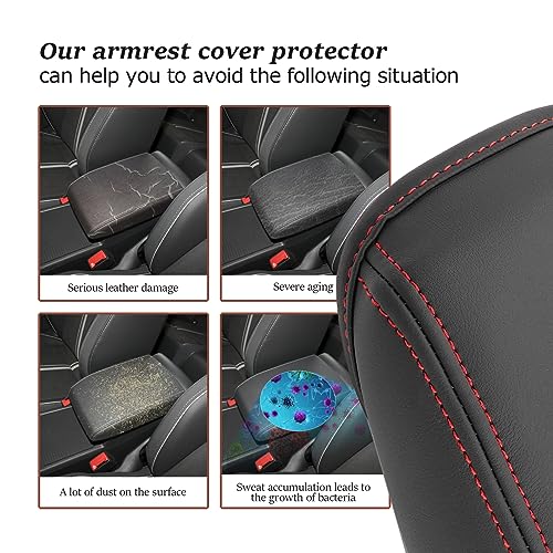 for 2020 2024 Volkswagen Golf Center Console Cover 2023 2024 Golf Accessories Armrest Cover 2023 2024 Golf R Seat Box Cover 2020 (2020-2024 Golf Red Line)