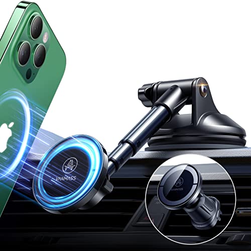 for MagSafe Car Holder [Dash+Windshield+Vent] Magnetic Phone Mount (Black)