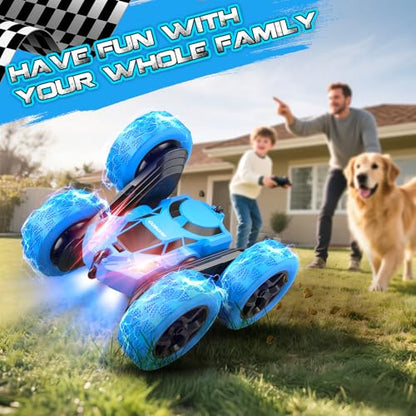 Remote Control Car RC Stunt Car for Kids (Blue)