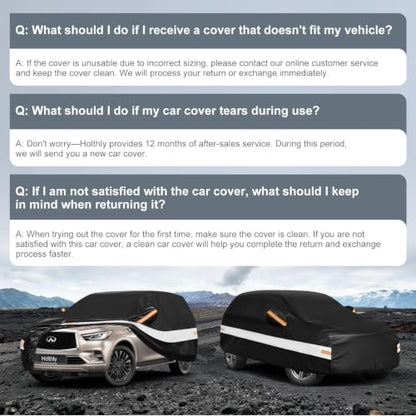 10 Layers SUV Car Cover Custom Fit for Infiniti QX80 (Black Gray / Custom Fit for INFINITI QX80)