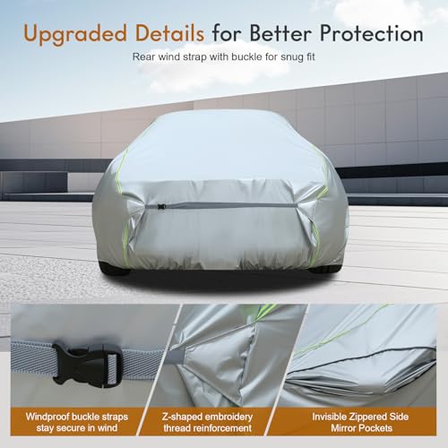 Light Shell Sport Car Cover Waterproof All Weather Fit for 167 (Silver / CS：for Coupe(Lenght 167"-172" ))