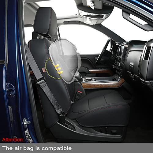 Custom Fit Seat Covers for 2019 (A ( 2019-2024 Crew Cab) / Black & Red)