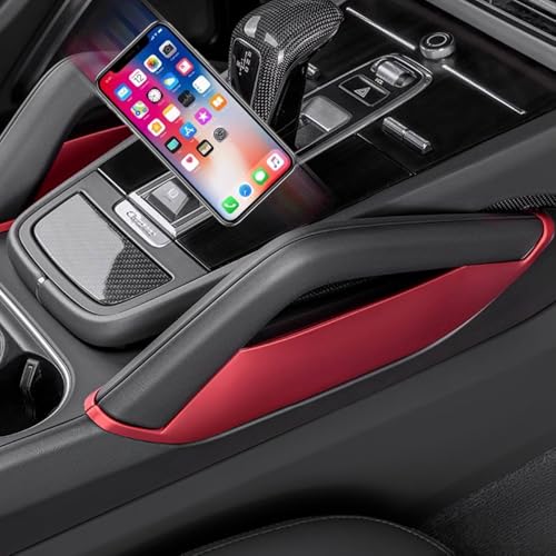 Center Console Armrest Side Storage Box for Porsche Cayenne (Red)