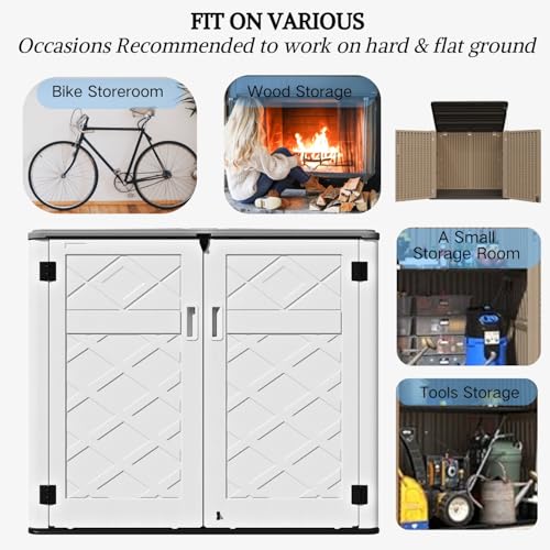 Large Outdoor Storage Shed (White-48 cu ft)