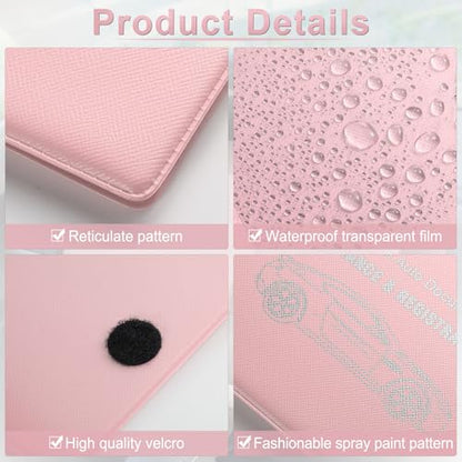 Car Registration and Insurance Card Holder (Mesh Texture Pink)