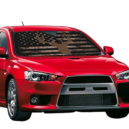 American Flag Camouflage Car Windshield Sunshade Front Window Sun Visor Protector Foldable Shield Cover for Truck SUV (White9 / Small)