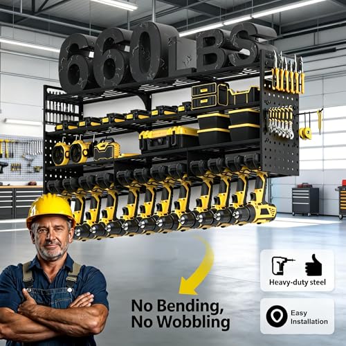 52'' Heavy Duty Power Tool Organizer Rack (Black)