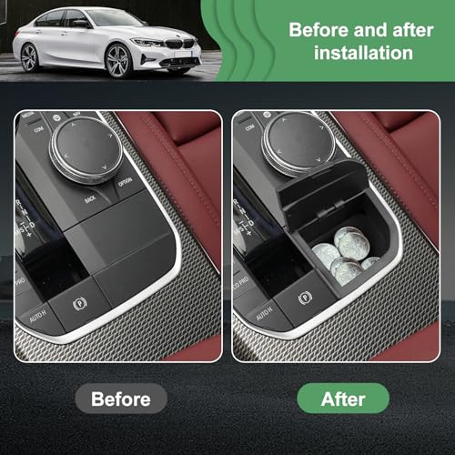 for BMW 1 2 3 4 Series X3 X4 F40 F44 G20 G21 G22 G23 G24 G26 G01 G02 M4 G82 M3 G80 i4 i3 LHD Modification Car Center Console Gear Shift Lever Storage Box ABS Organizer Interior Accessories
