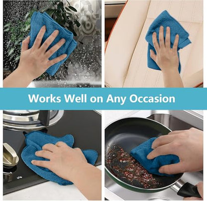 50PK Microfiber Cleaning Cloth (Navy Blue)